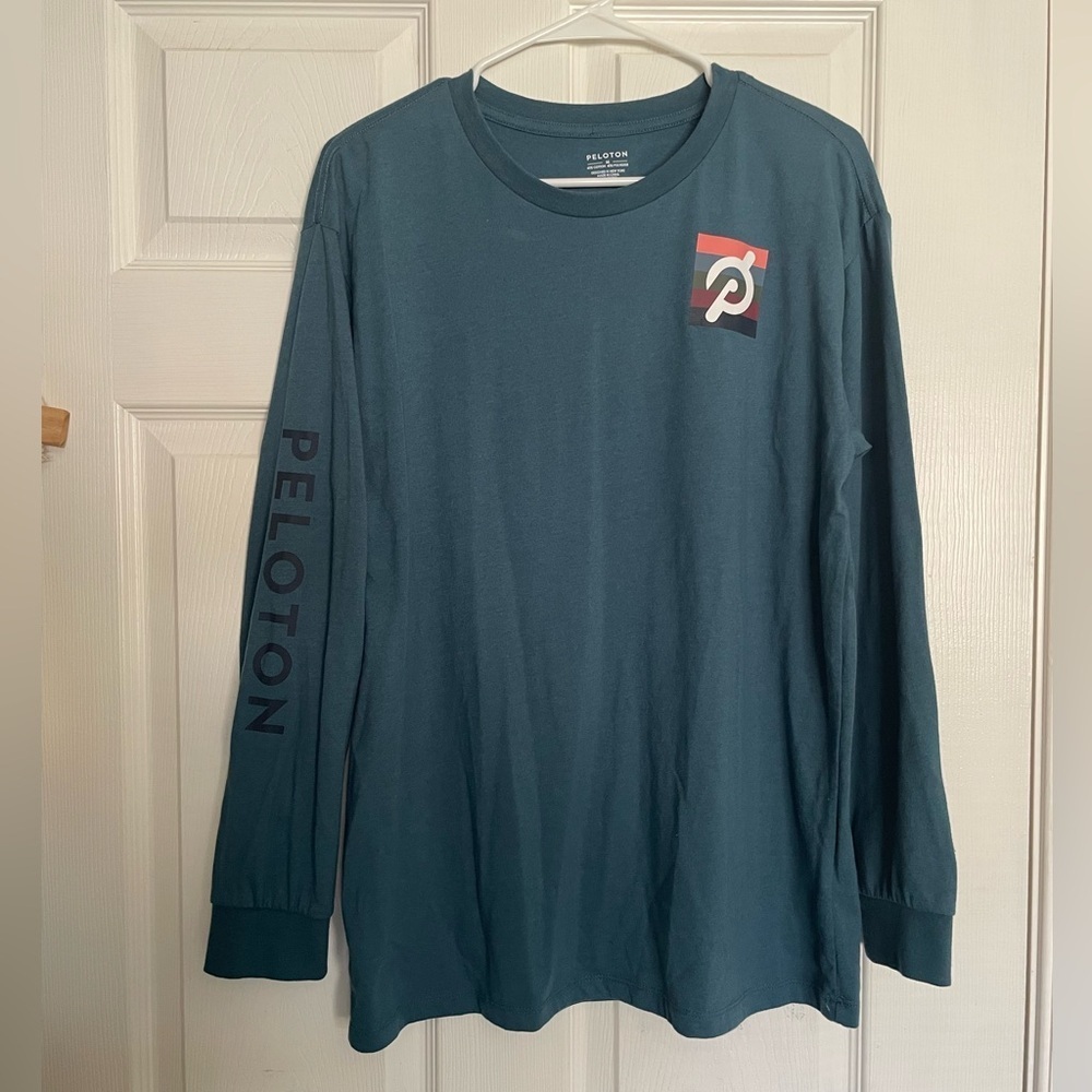 Peloton Unisex Teal Long Sleeve Tee Size Medium